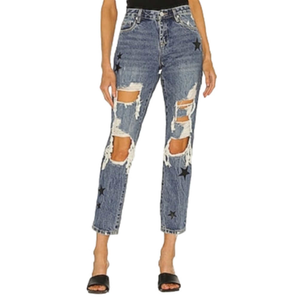 Revolve X Black NYC Madison crop jeans in Good Vibrations size 27‎ new!!!